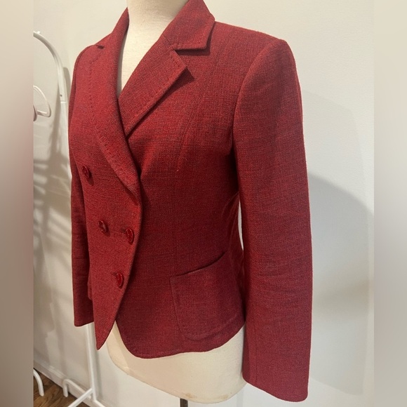 MaxMara Tweed Wool Cashmere Silk Double Breasted Blazer - Picture 4 of 12
